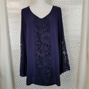 Altar'd State | Navy Dress w/ Crochet Details